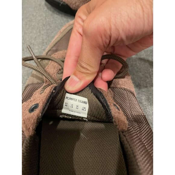 Pompeii Brand Suede & Canvas Low Men's Top Sneakers Vibram Sole - Picture 2 of 4